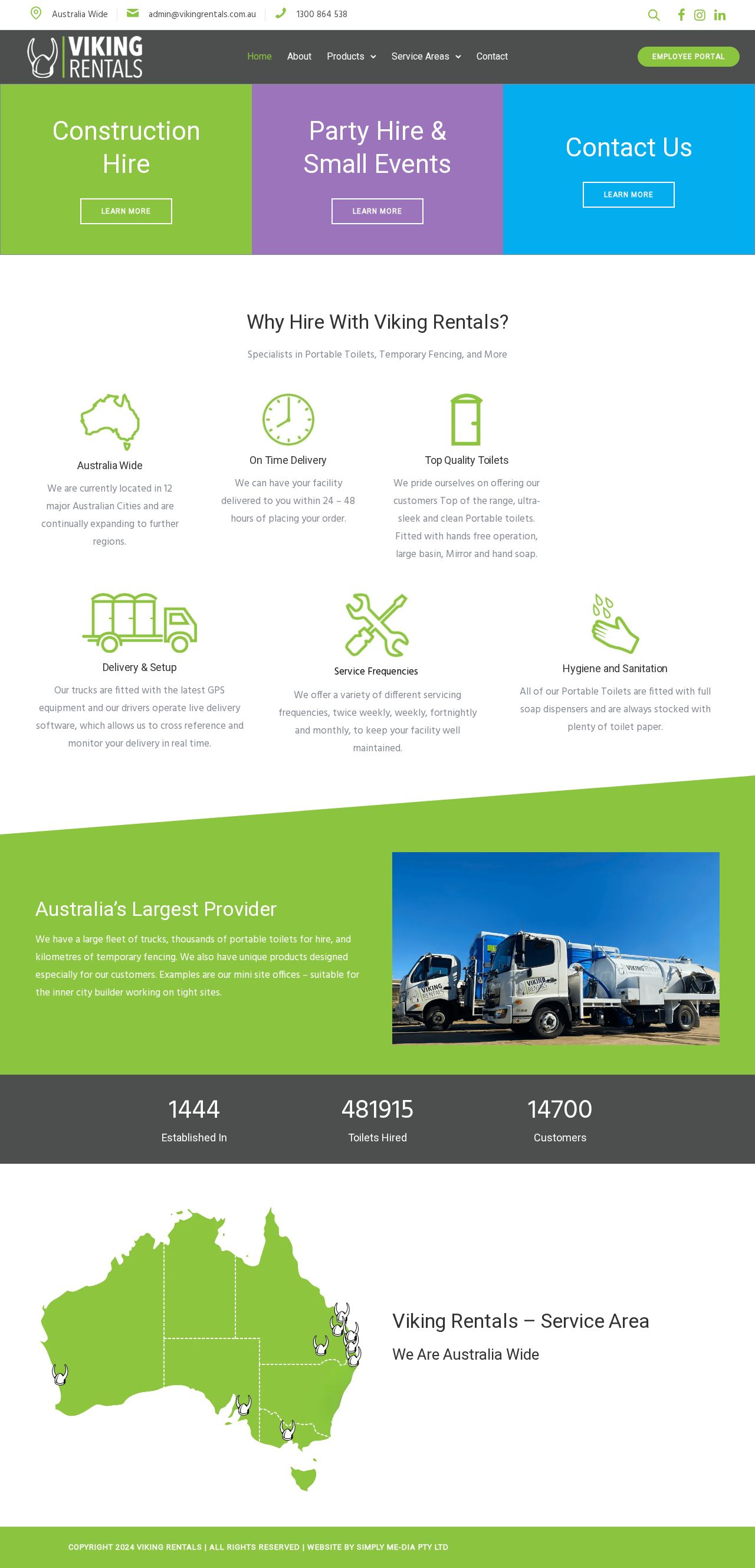 Viking Rentals website