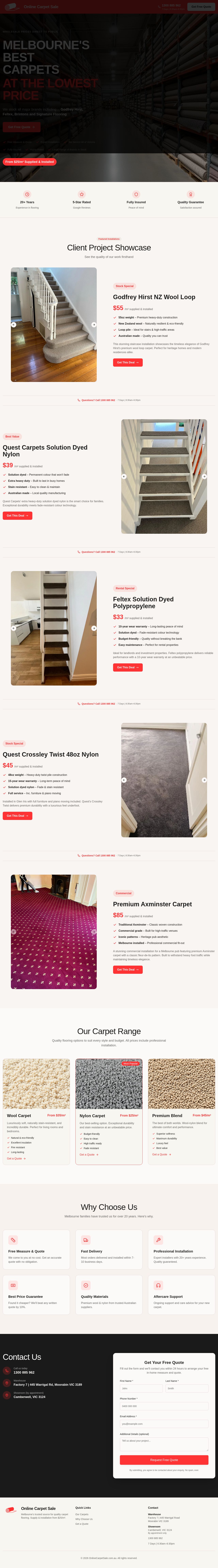 Online Carpet Sale website