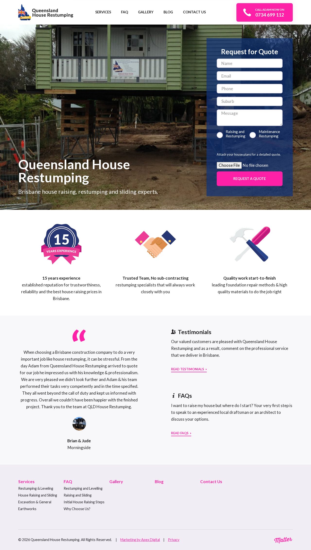 Queensland House Restumping website