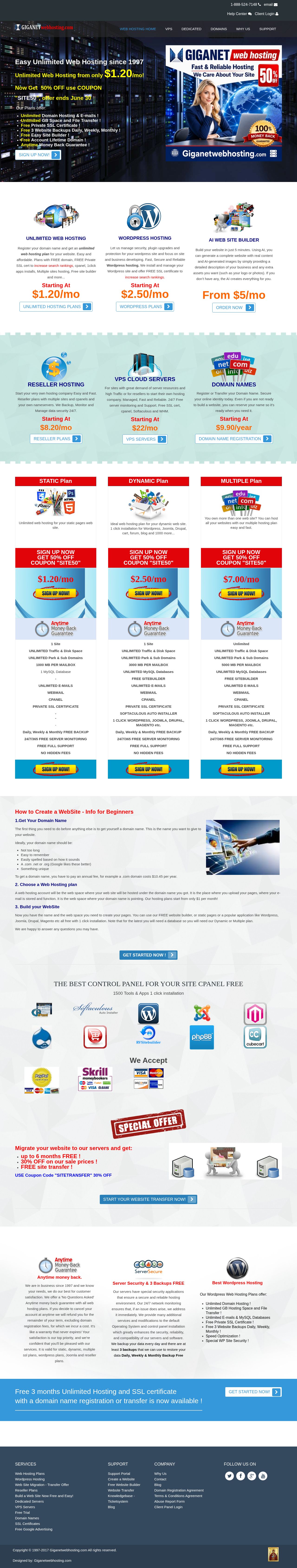 Unlimited Web Hosting Made Easy website