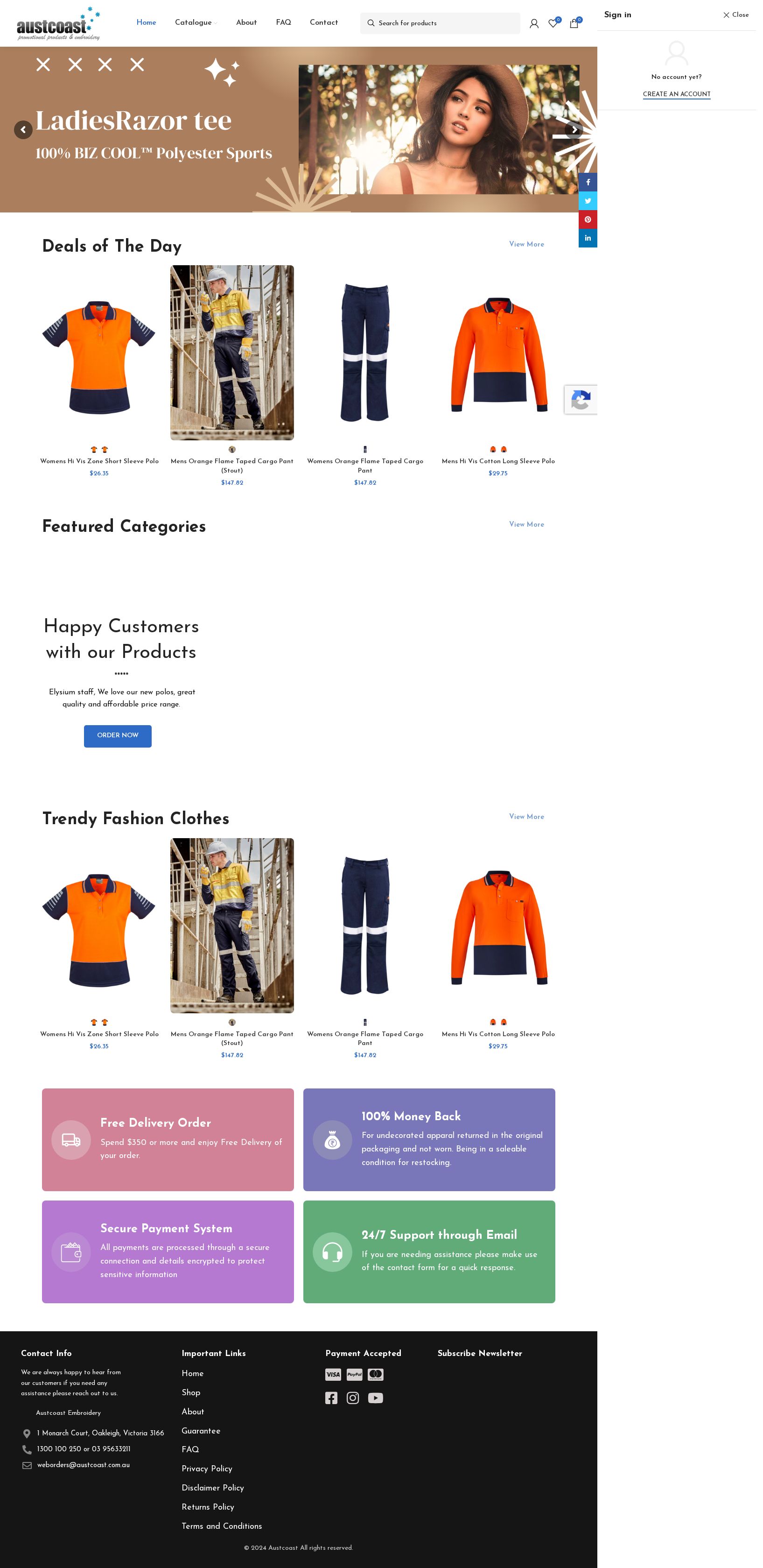 Corporate apparel website
