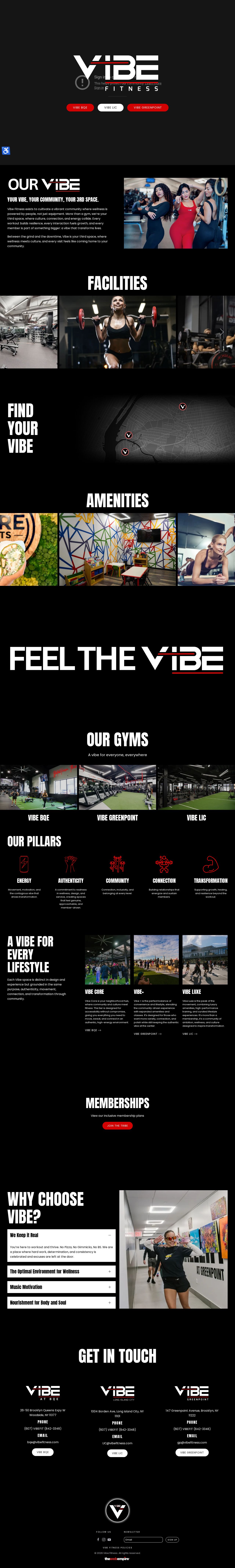 Ultimate Fitness gym website