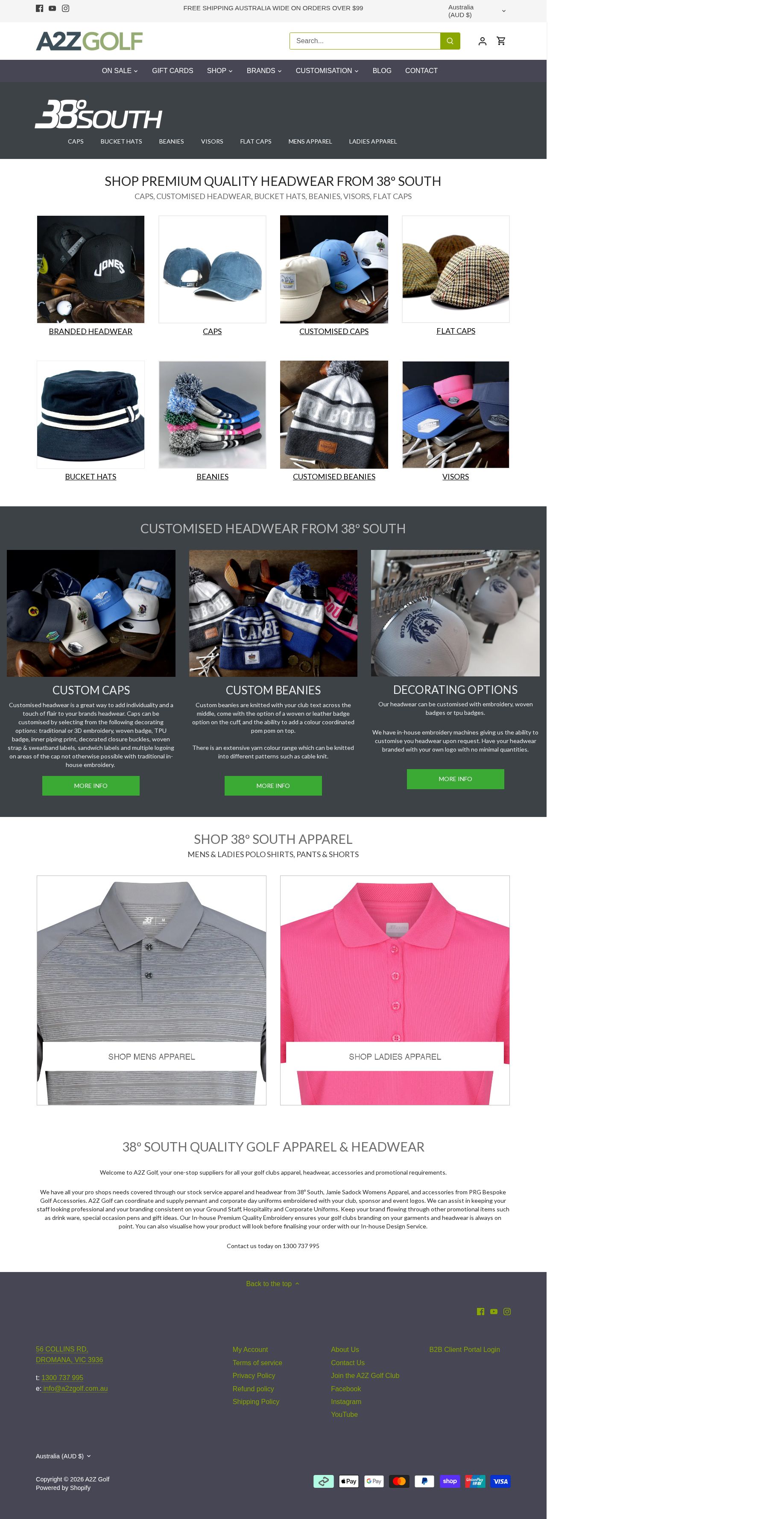 Golf Wear Australia â â38 Southâ- Australian design golf clothing website