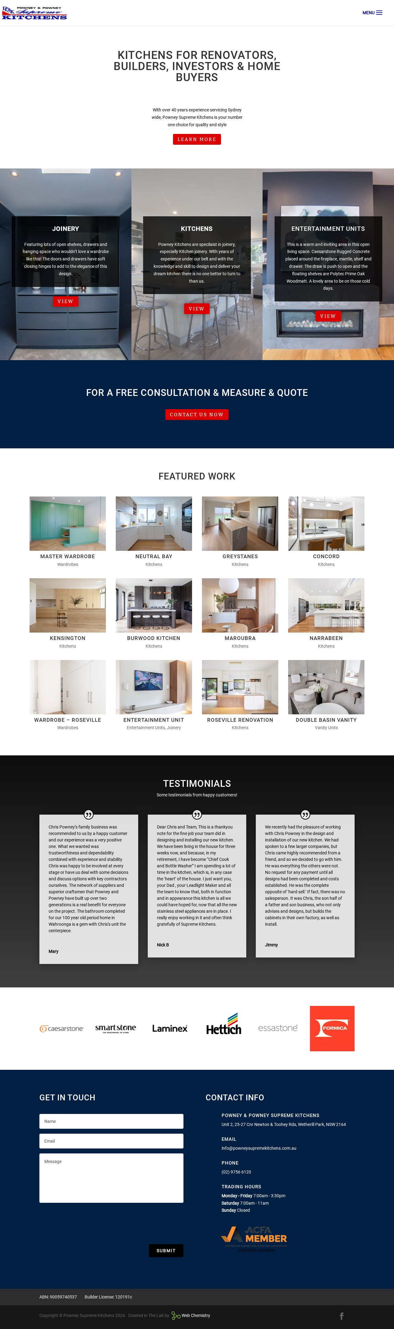 Powney & Powney Supreme Kitchens Pty Ltd website