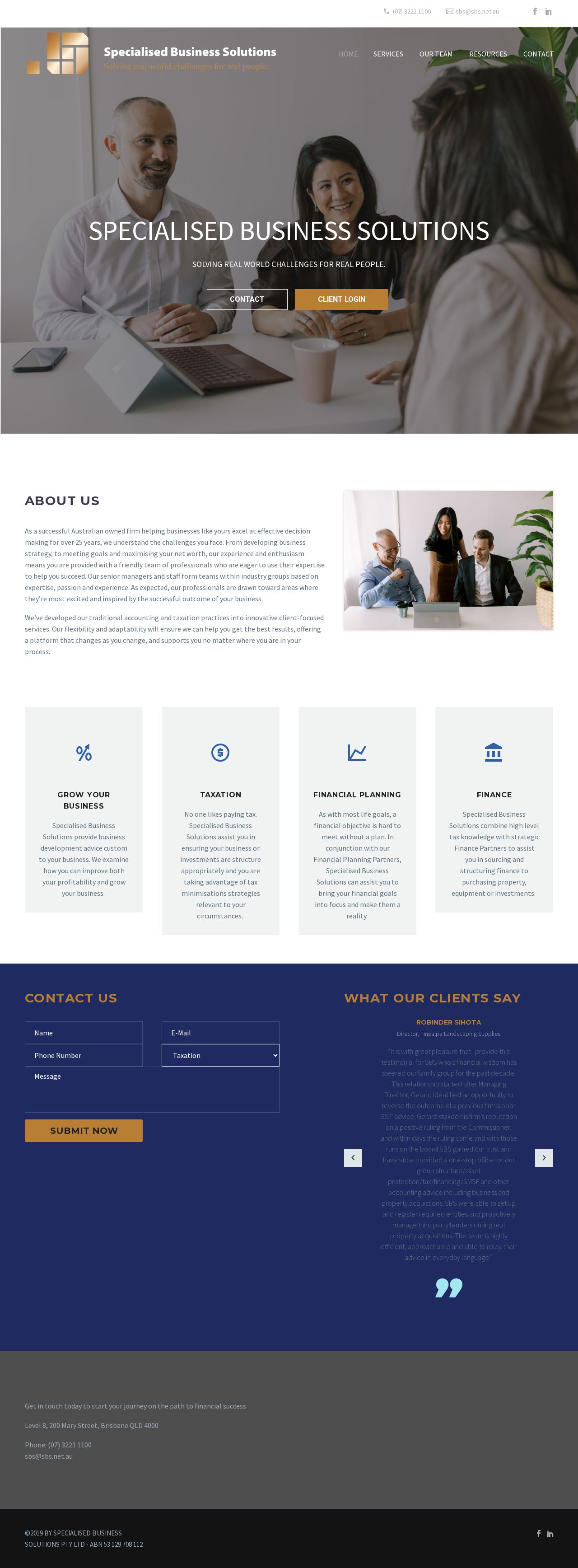 Specialized Business Solutions website