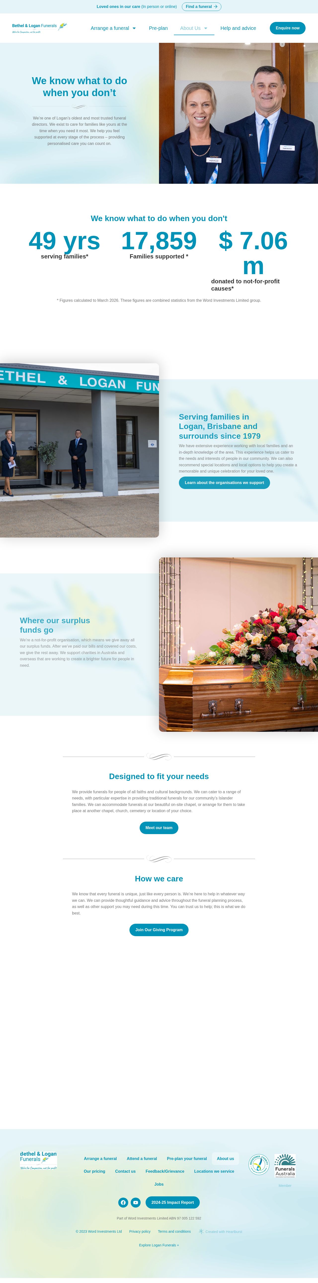 Logan Funerals website