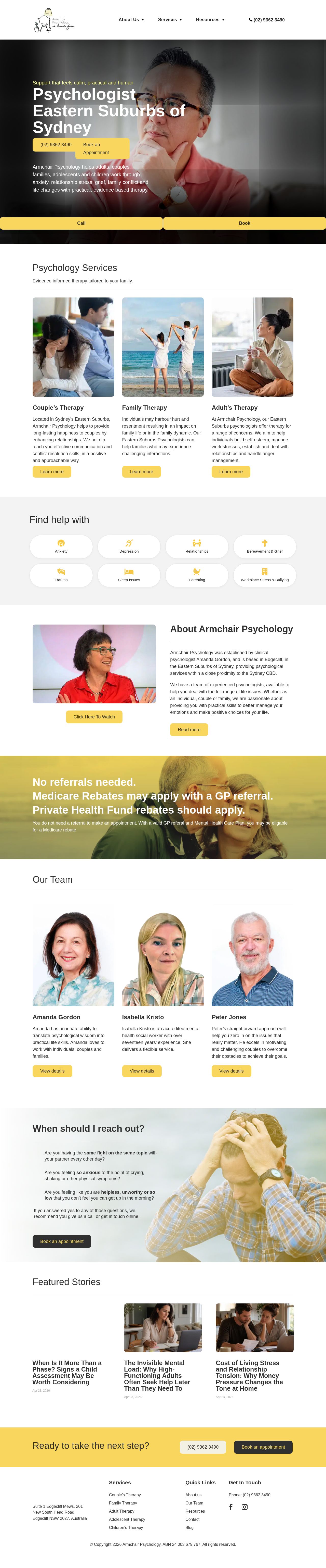 Arm Chair Psychology website