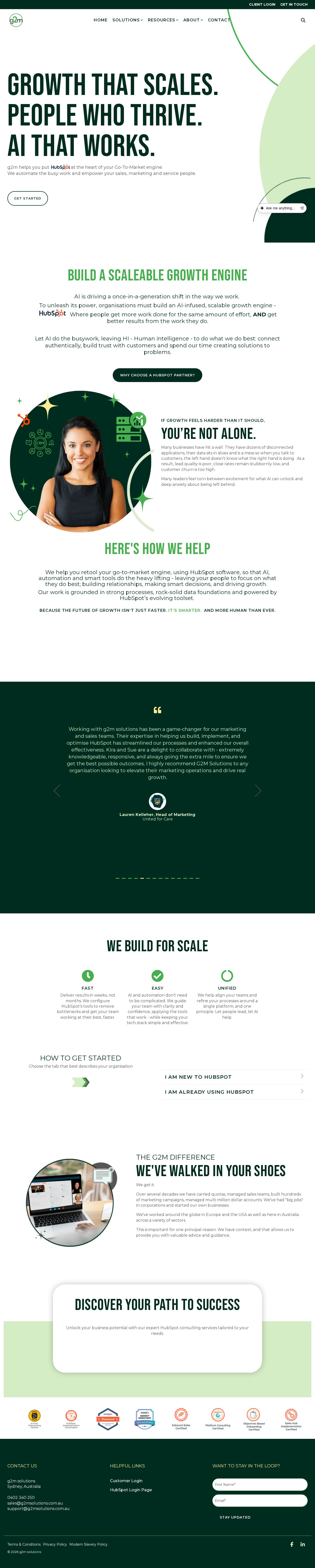 g2m Solutions website