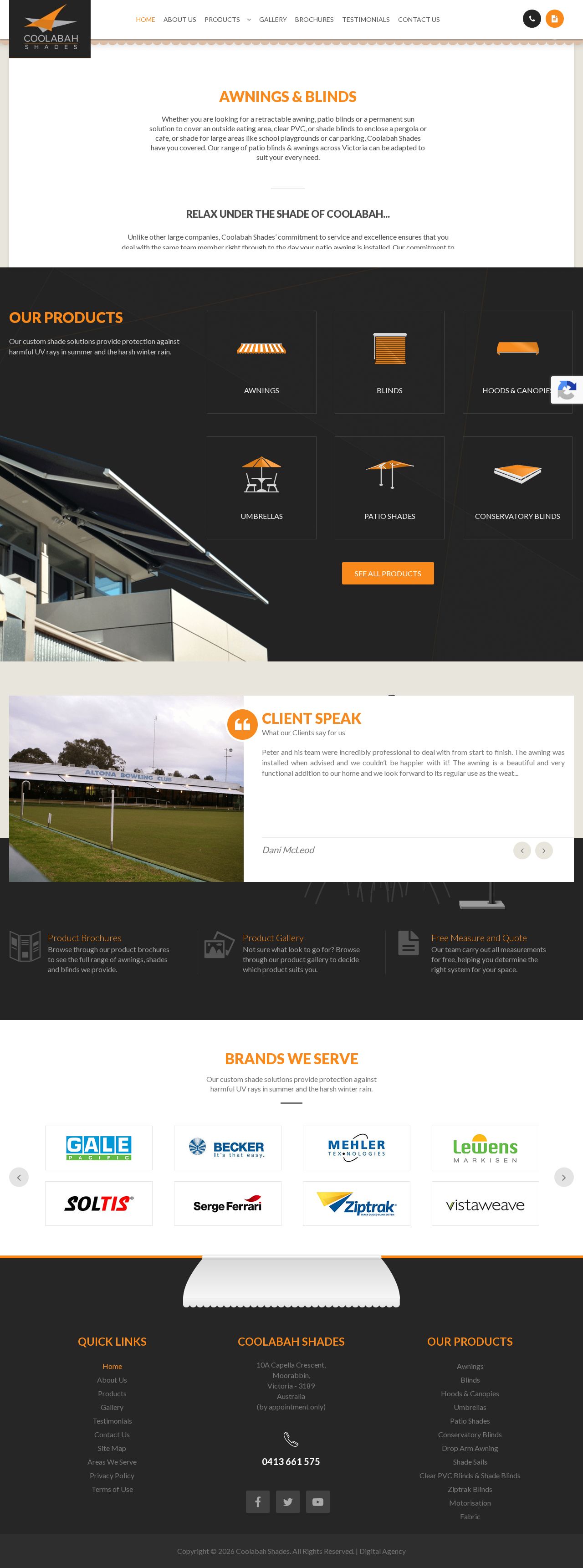 Folding Arm Awning website