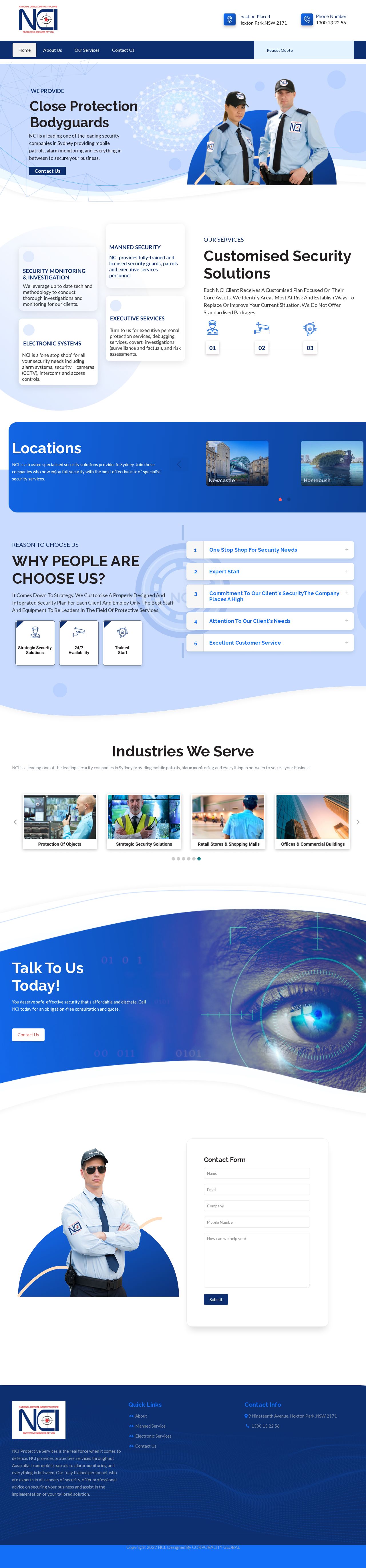 NCI Protective Services website