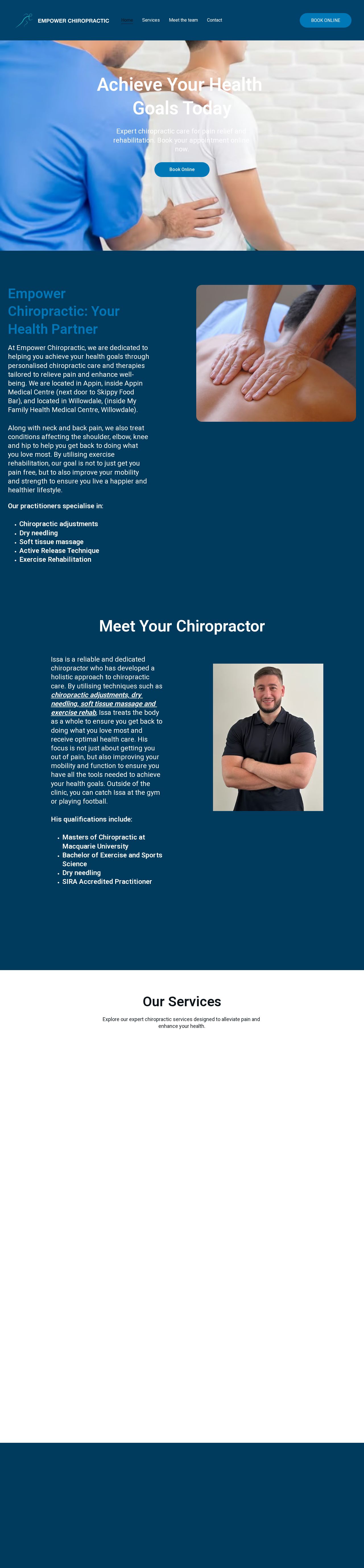 Empower Chiropractic website
