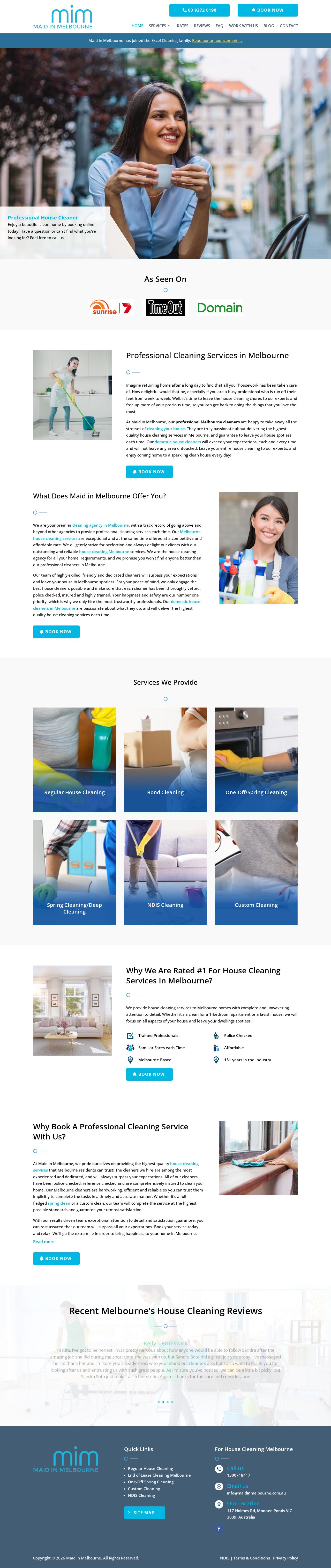 Maid In Melbourne website