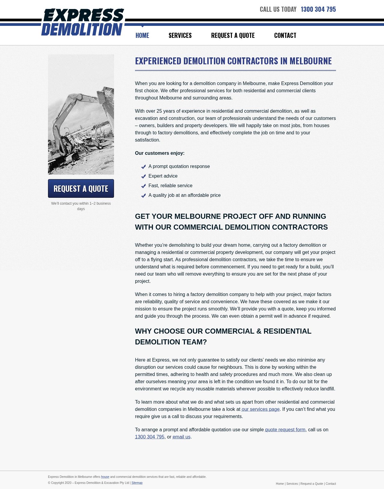 Express Demolition website