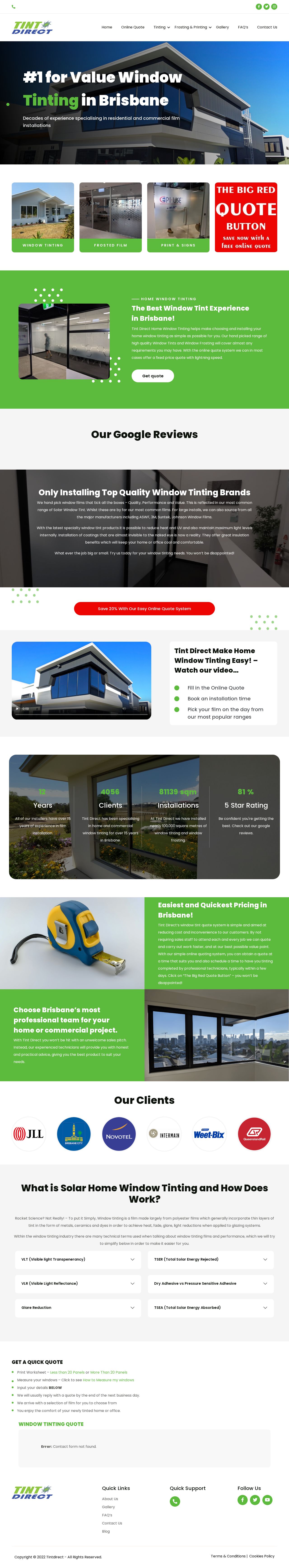 Tint Direct website