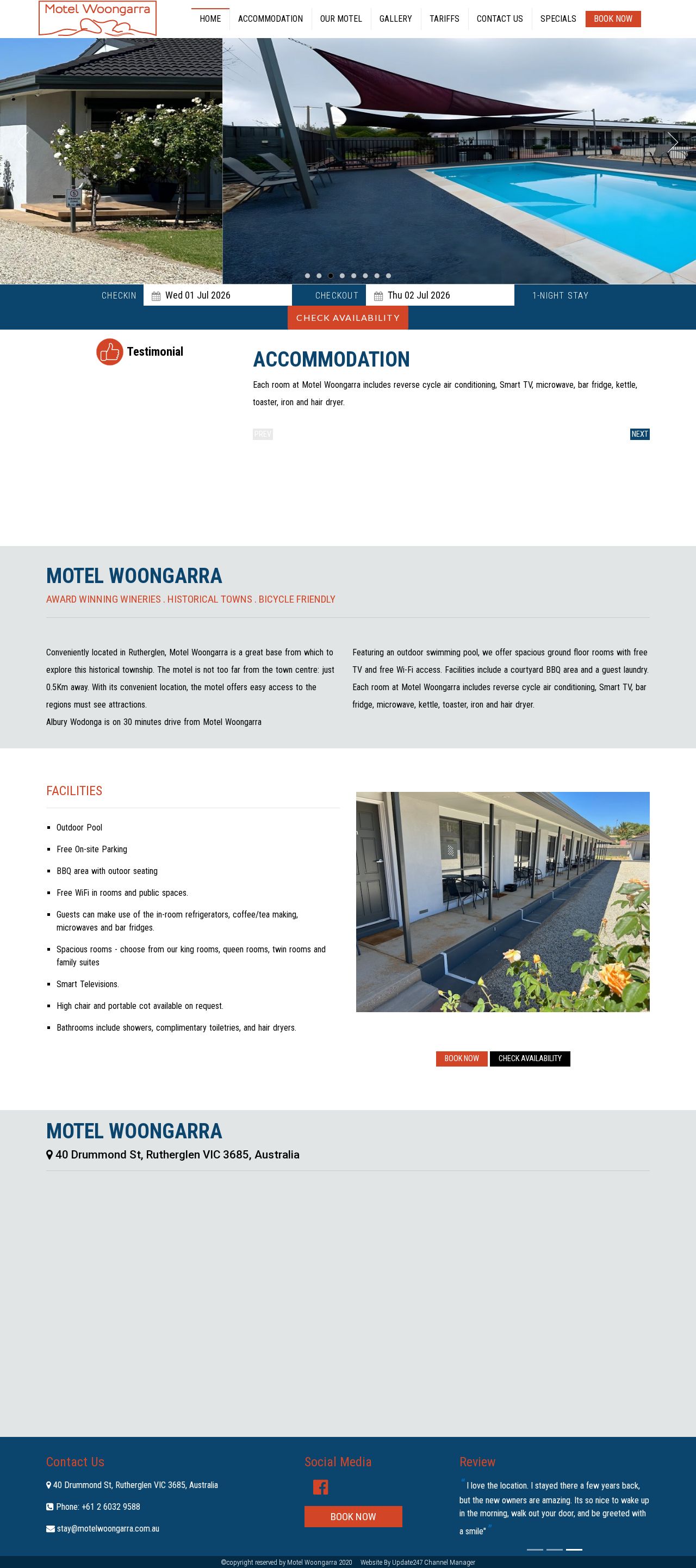 Motel Woongarra website