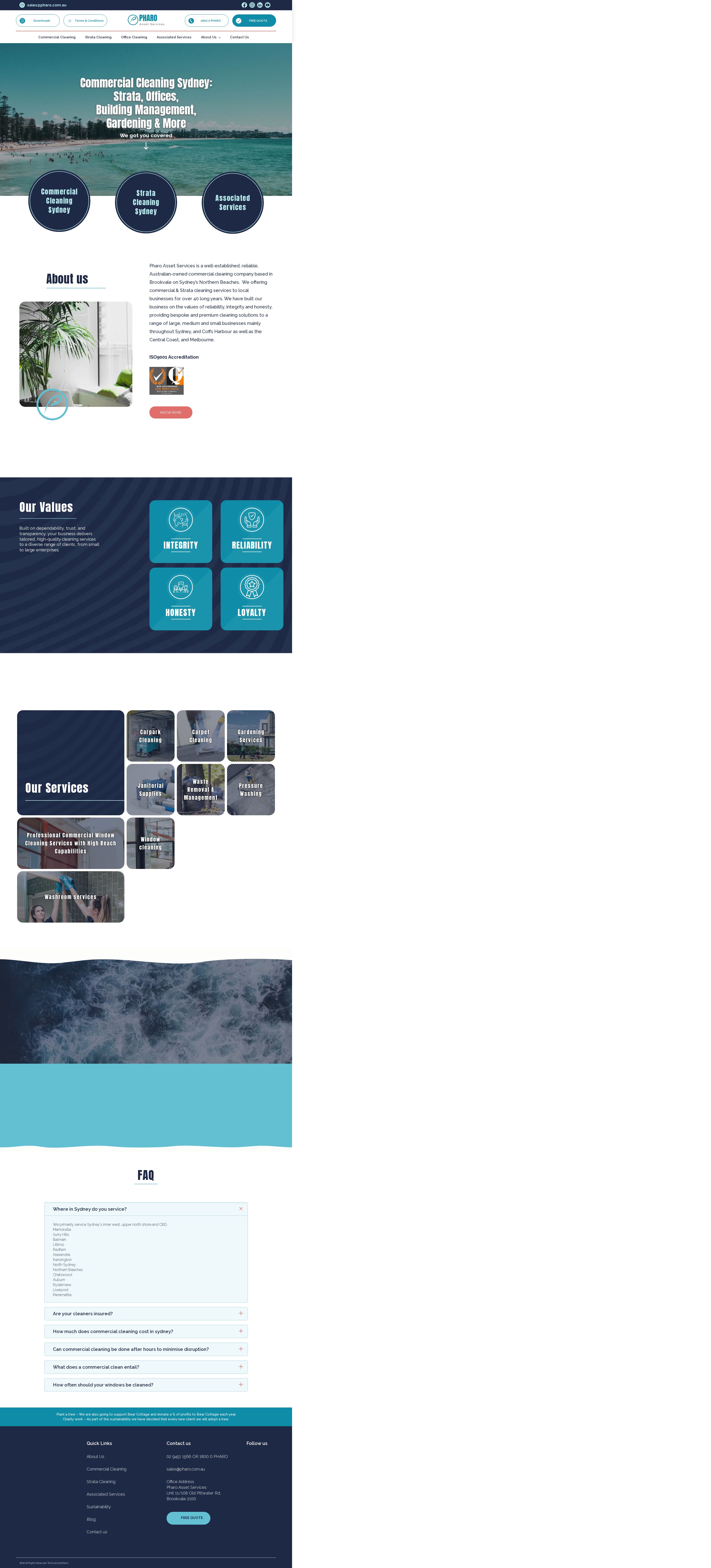 Pharo Cleaning Services website