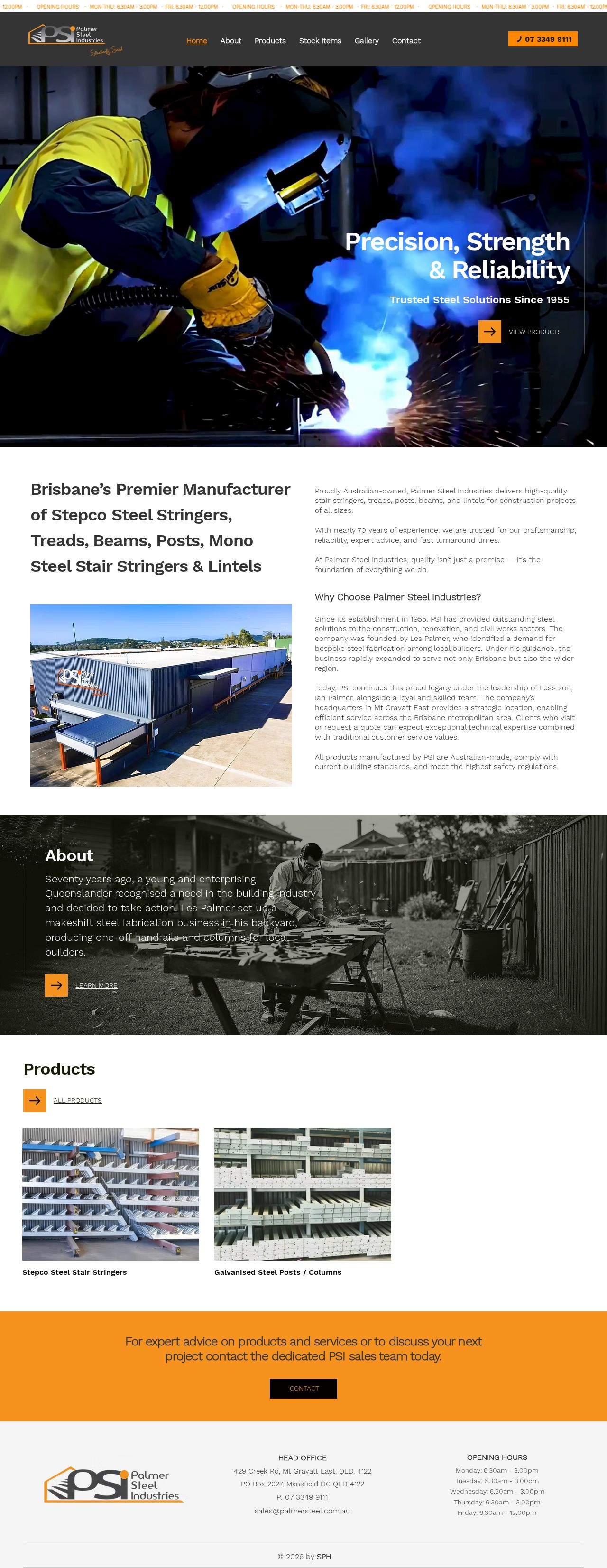 Palmer Steel Industries website