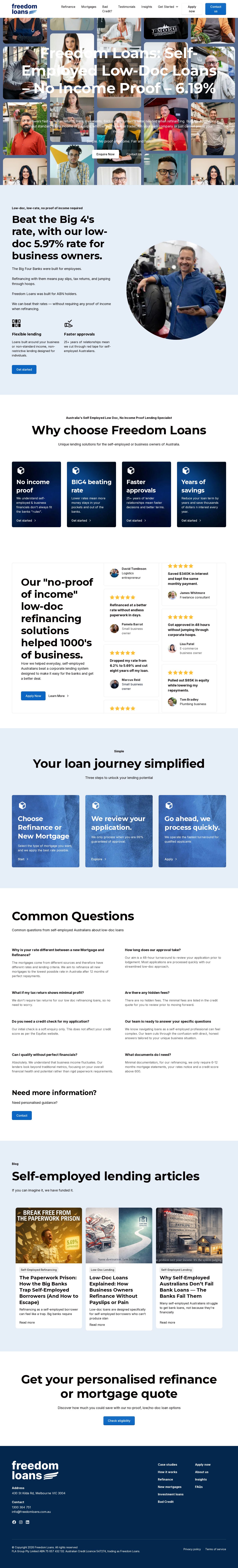Freedom Loans website