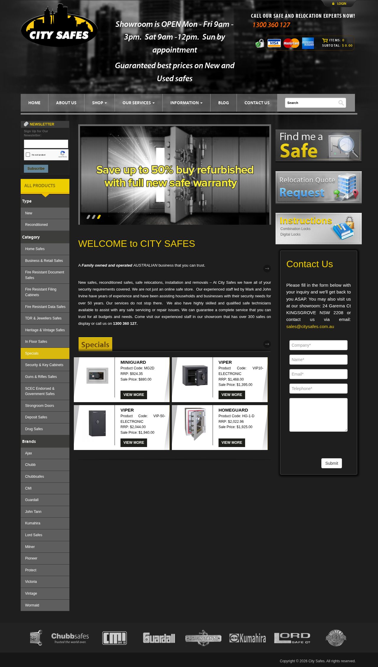 City Safes website