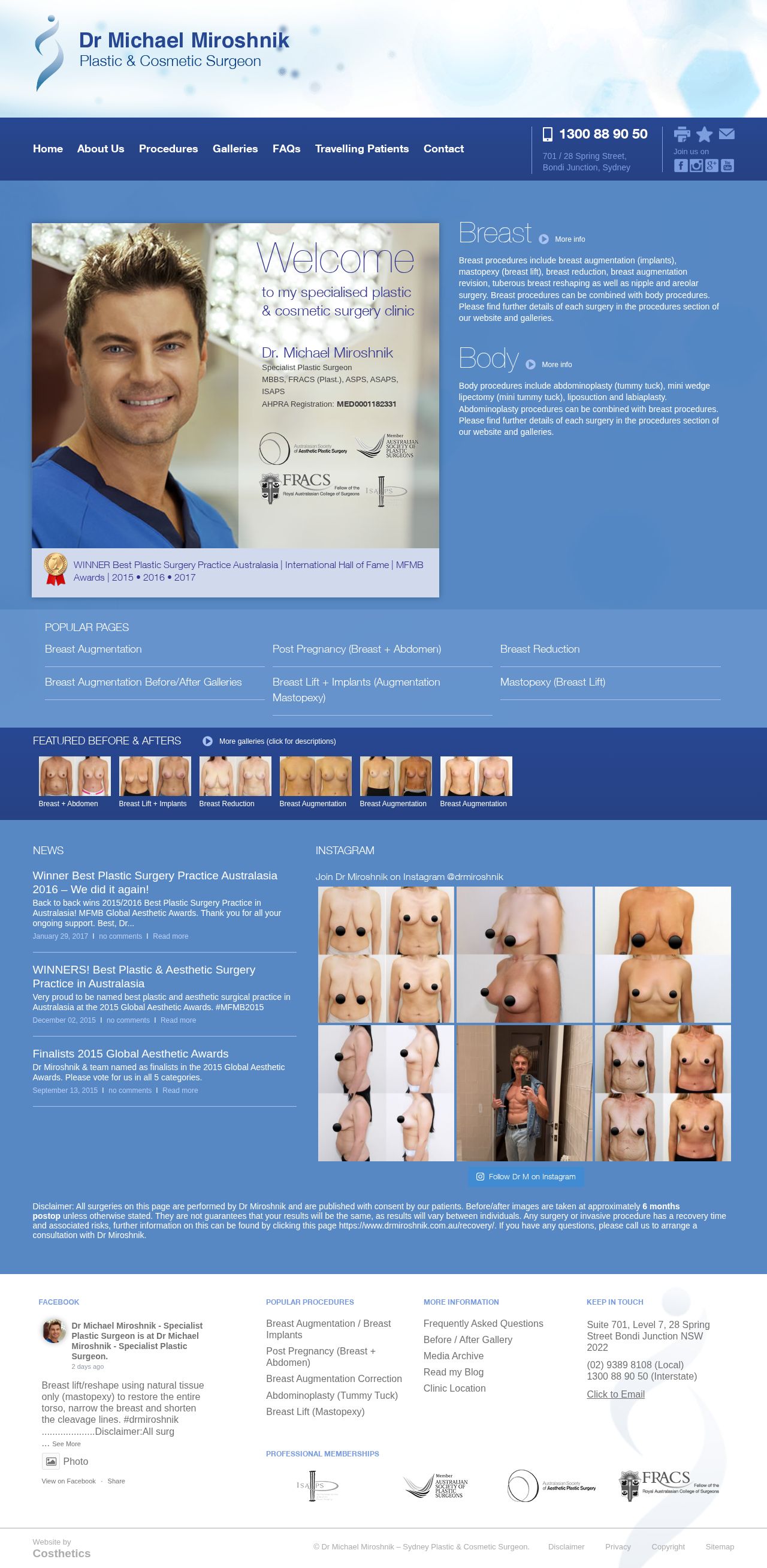 Cosmetic Surgery Sydney website