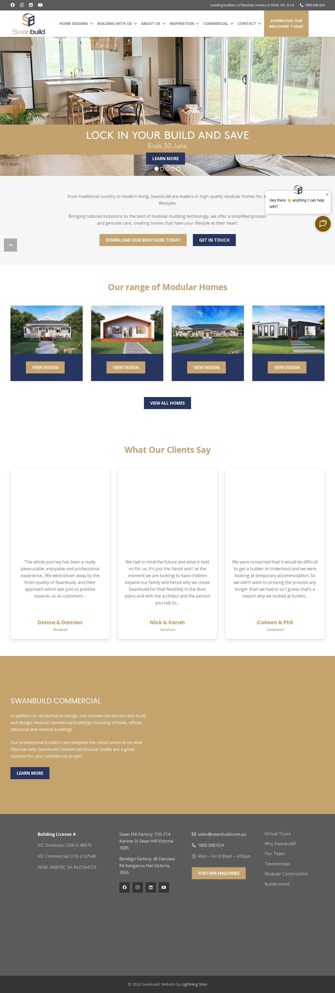 Swanbuild Manufactured Homes website