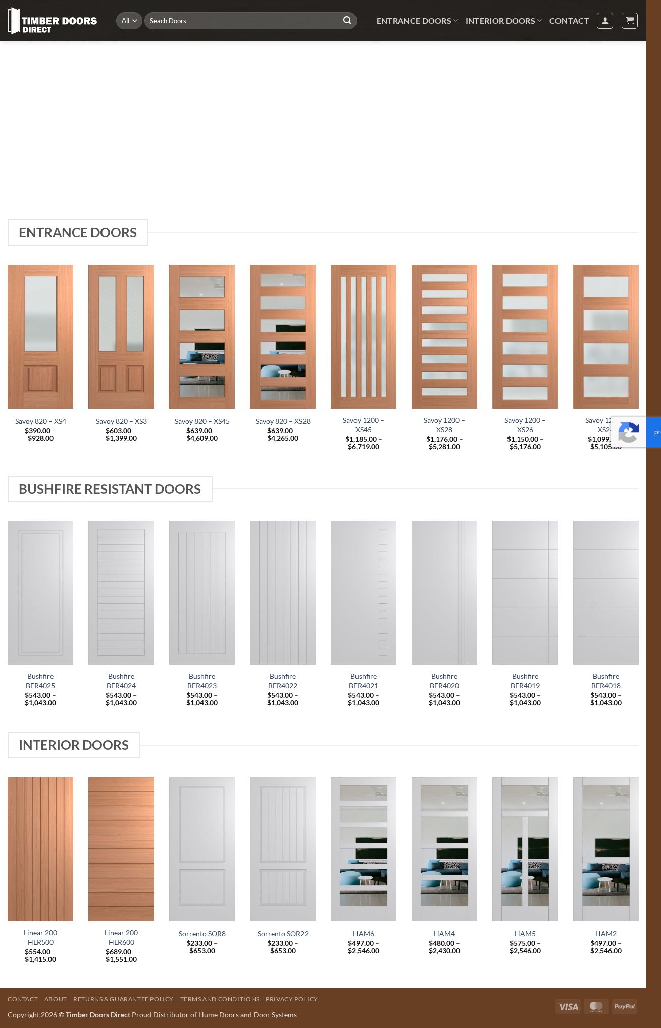 Timber Doors website