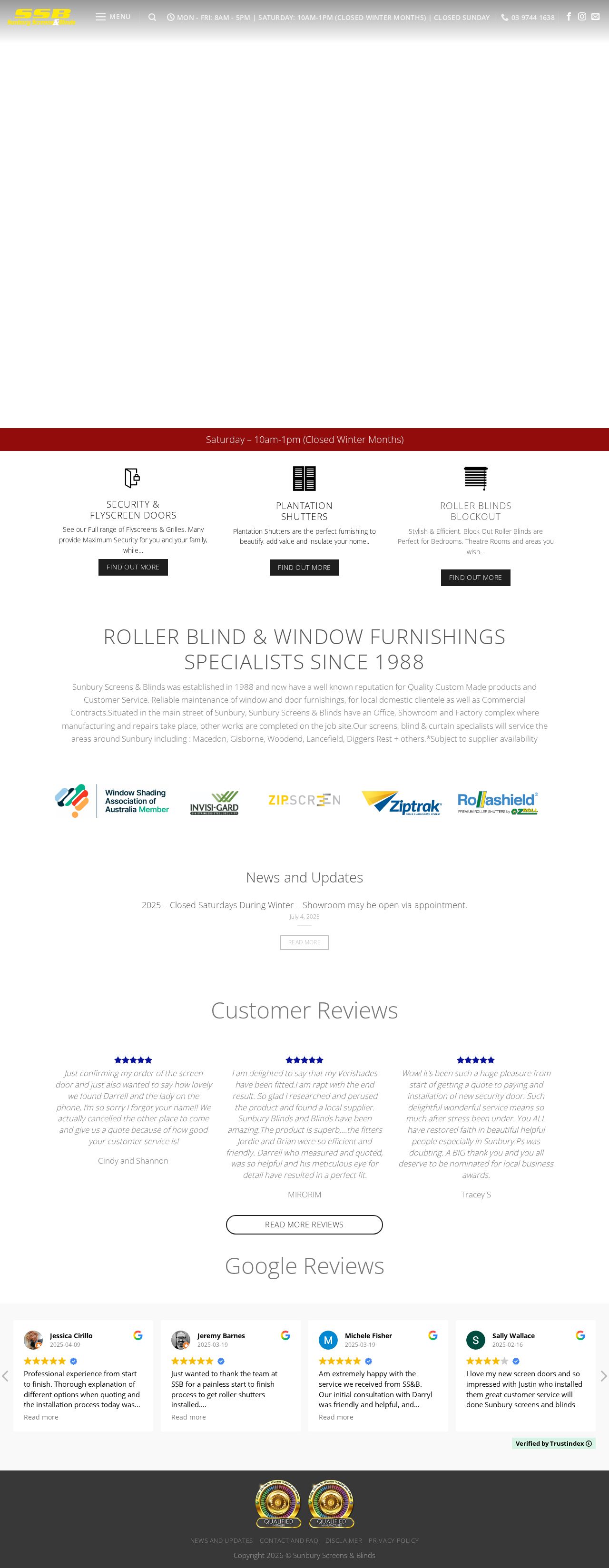 Sunbury Screens & Blinds website