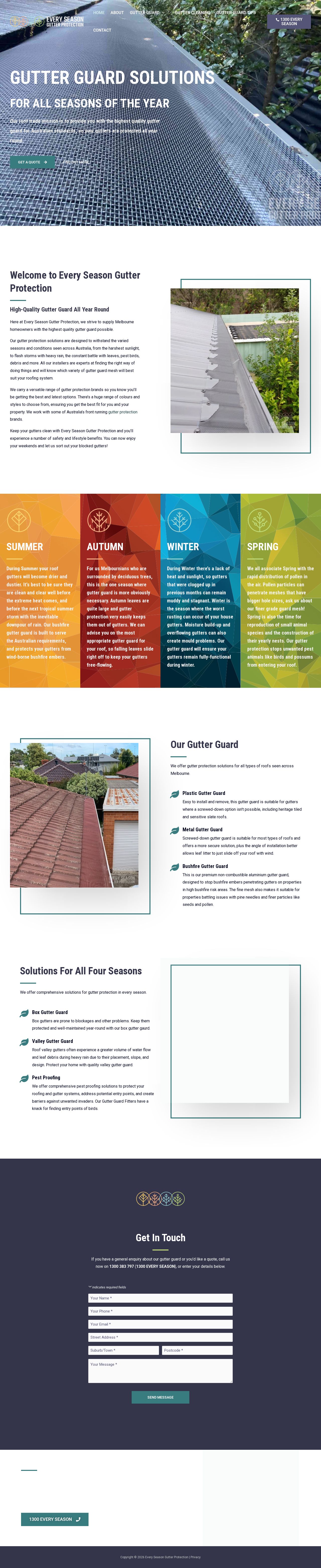 Four Seasons Gutter Protection Pty Ltd website