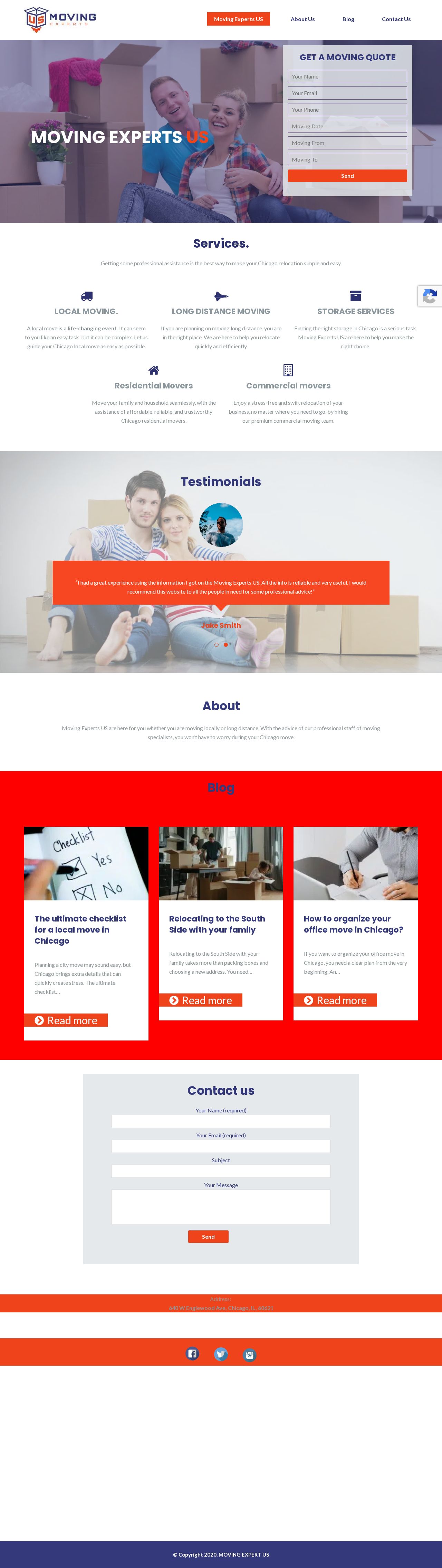 Moving Experts US website