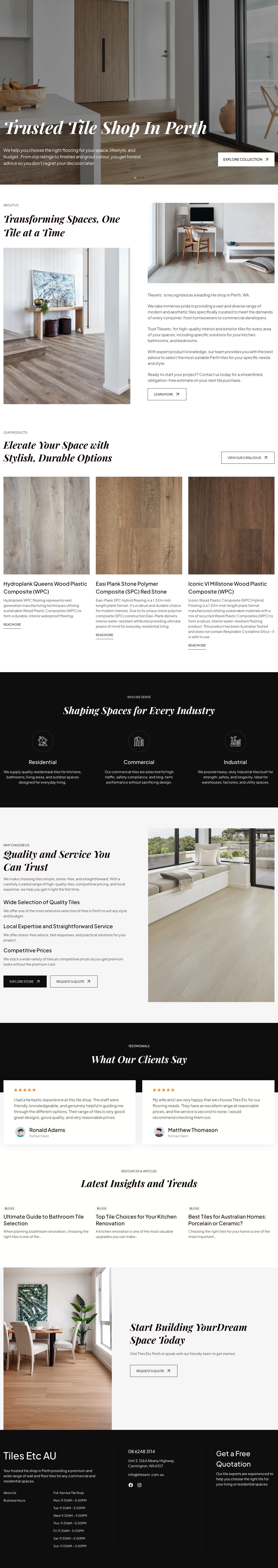 Tiles Etc website