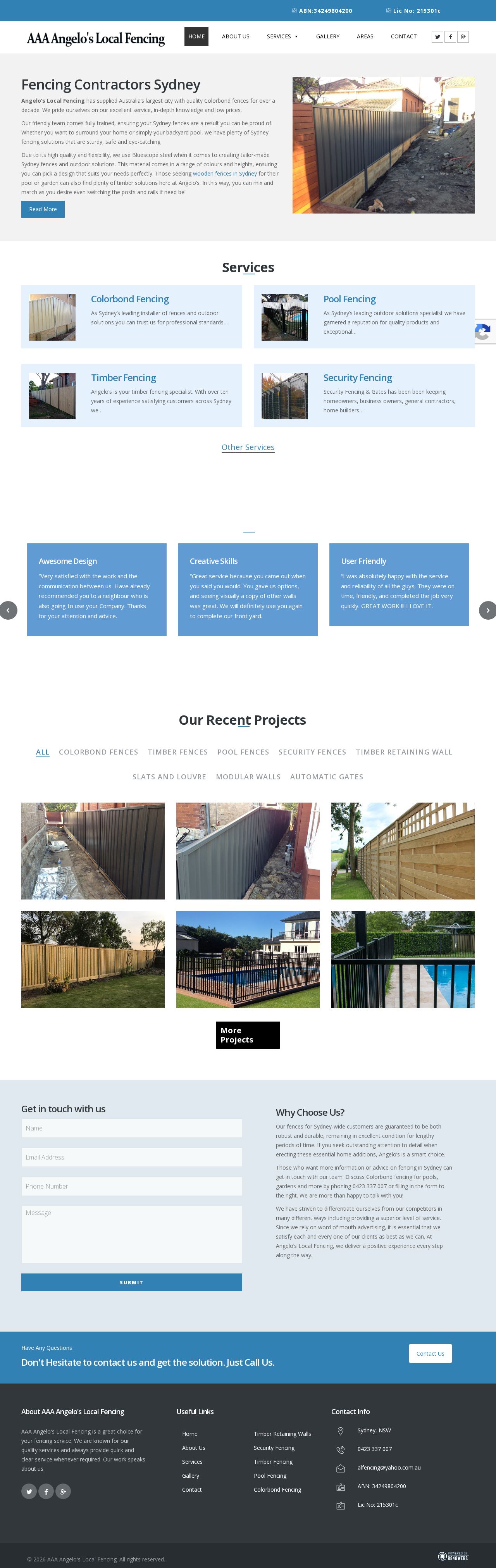 Angelo's local fencing website