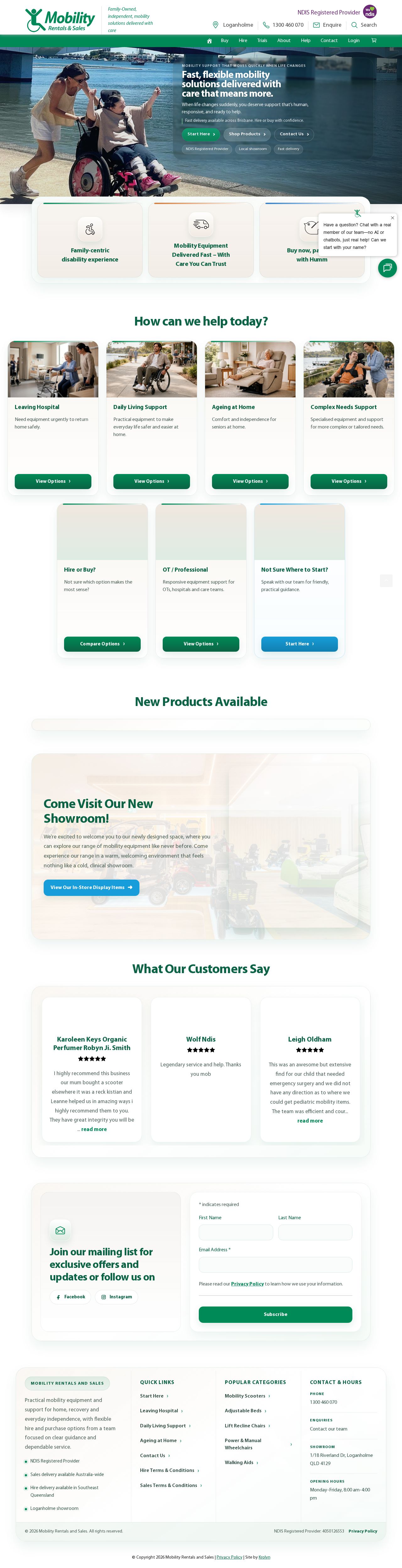Mobility Rentals and Sales website