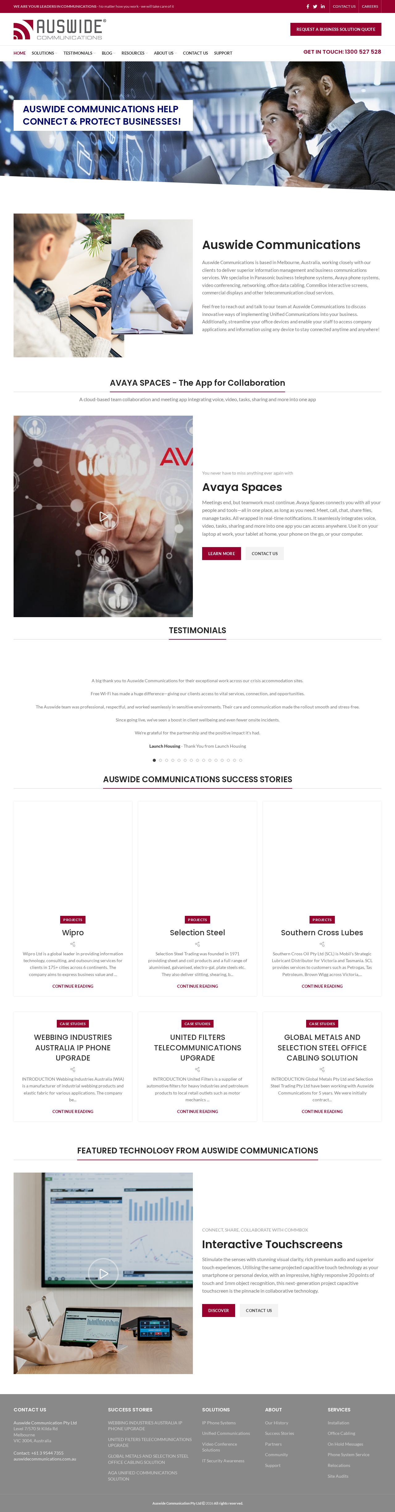 Auswide Communication website