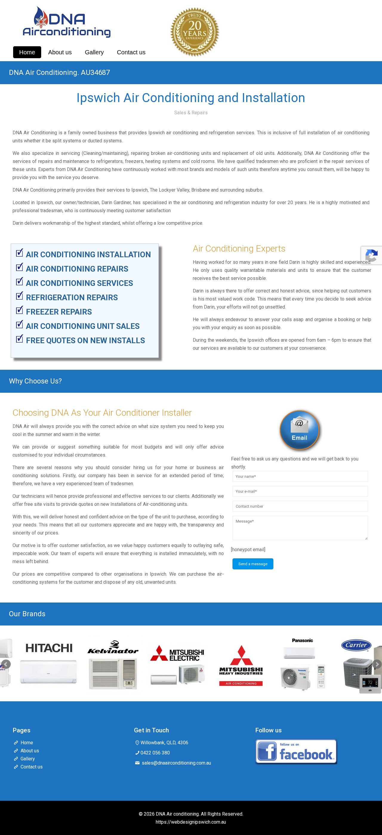 DNA AIRCONDITIONING & ELECTRICAL website