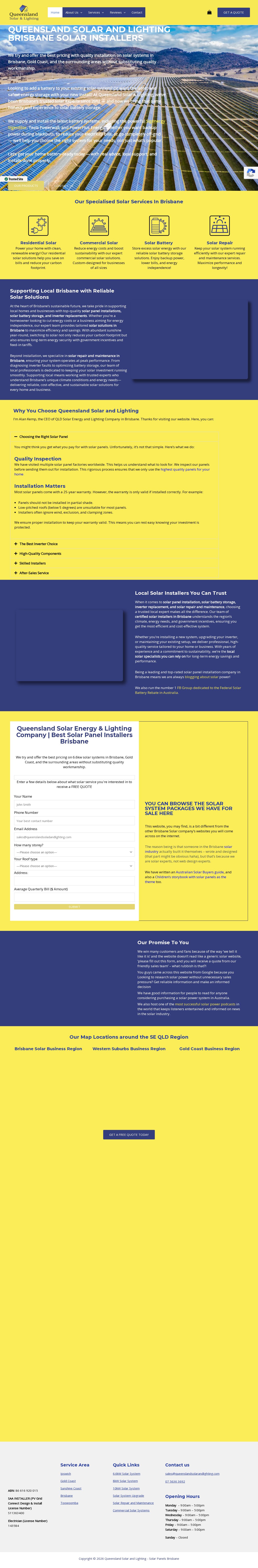 Queensland Solar And Lighting website