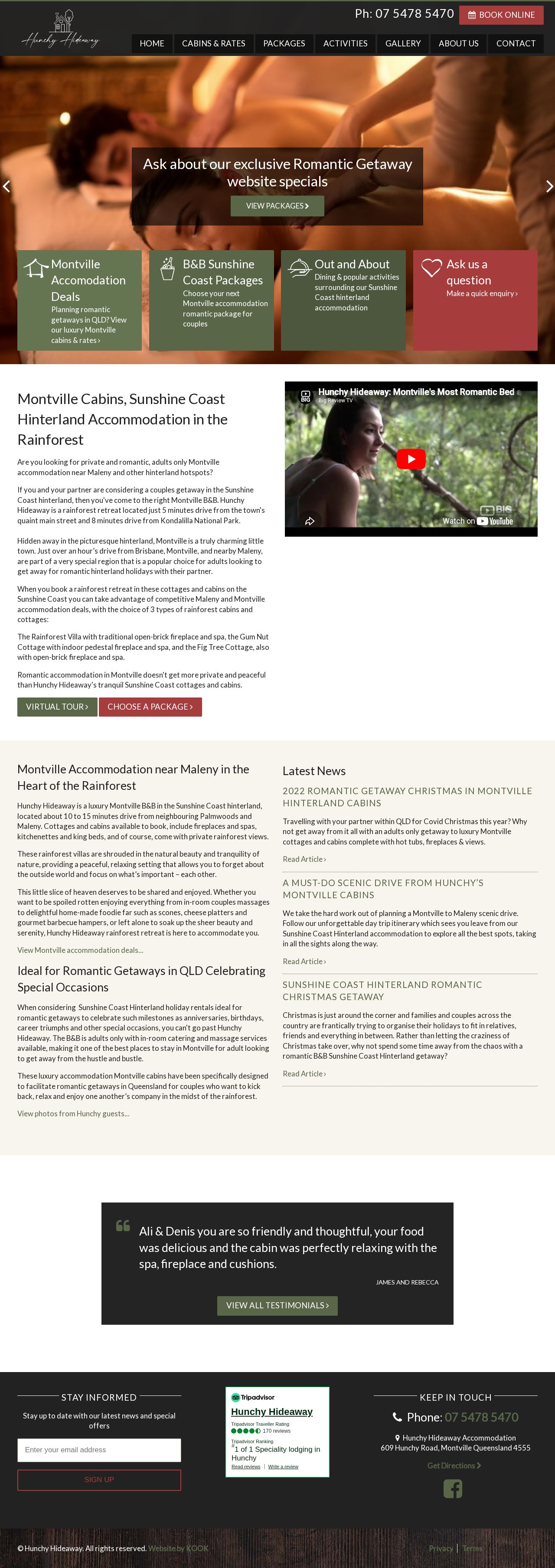 Hunchy Hideaway Montville website