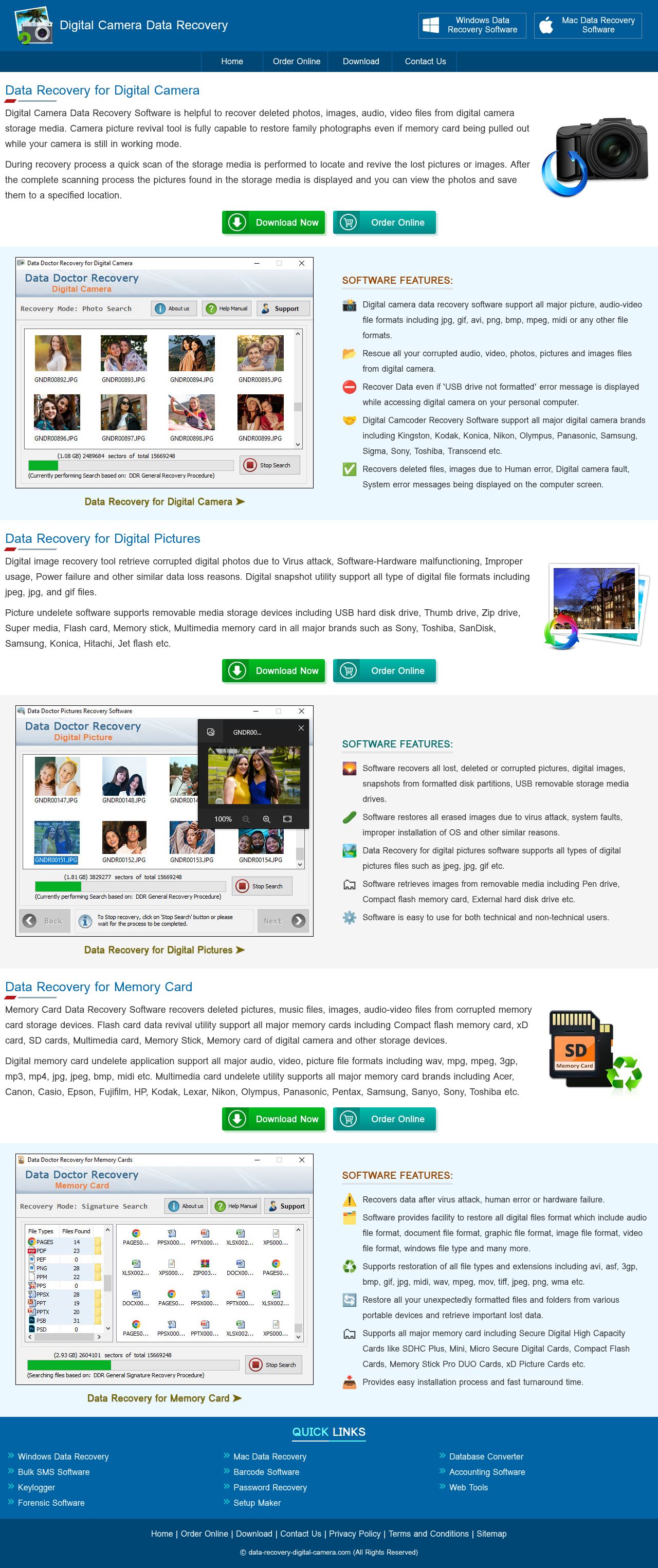 Camera recovery website