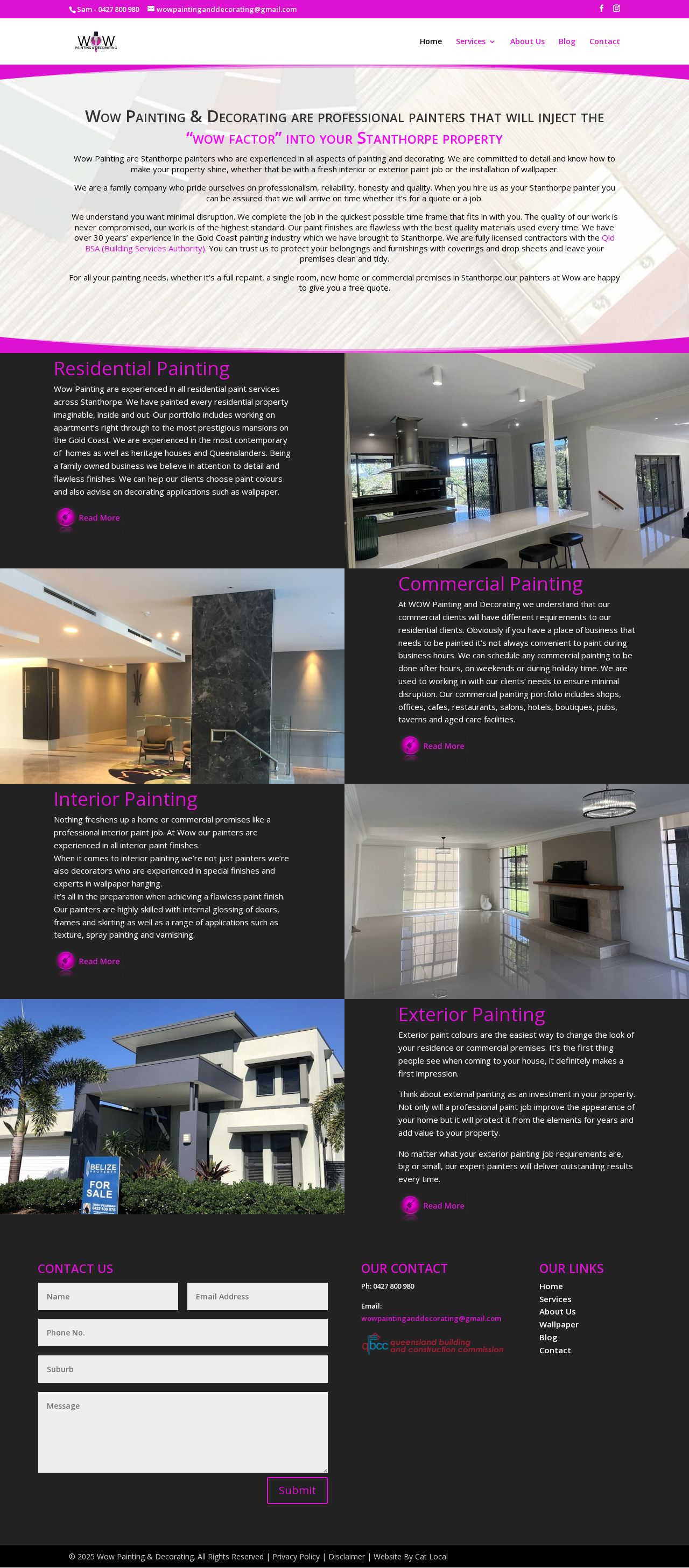 Wow Painting and Decorating website