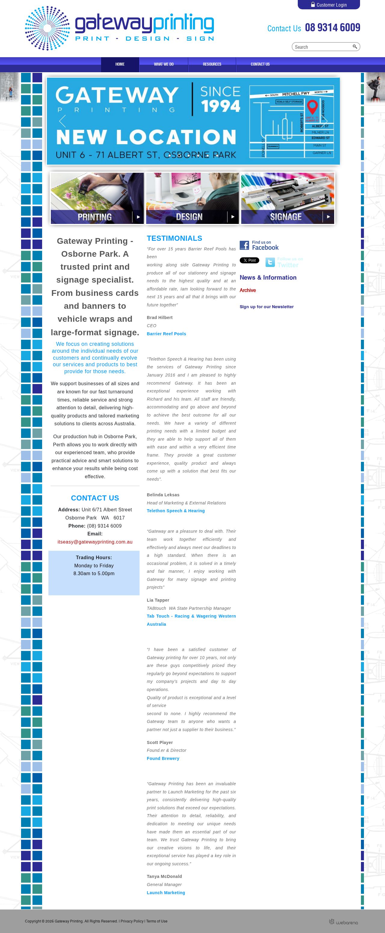 Gateway Printing website