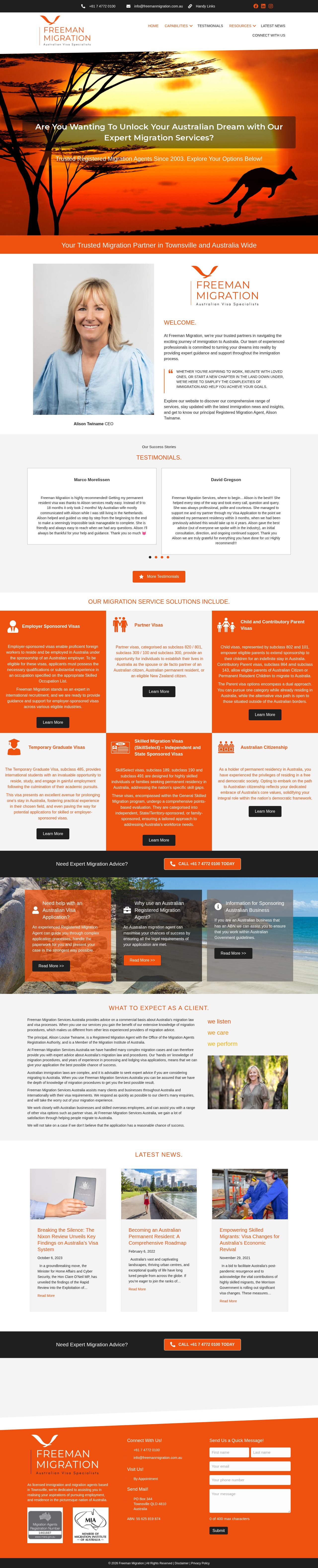 Freeman Migration website