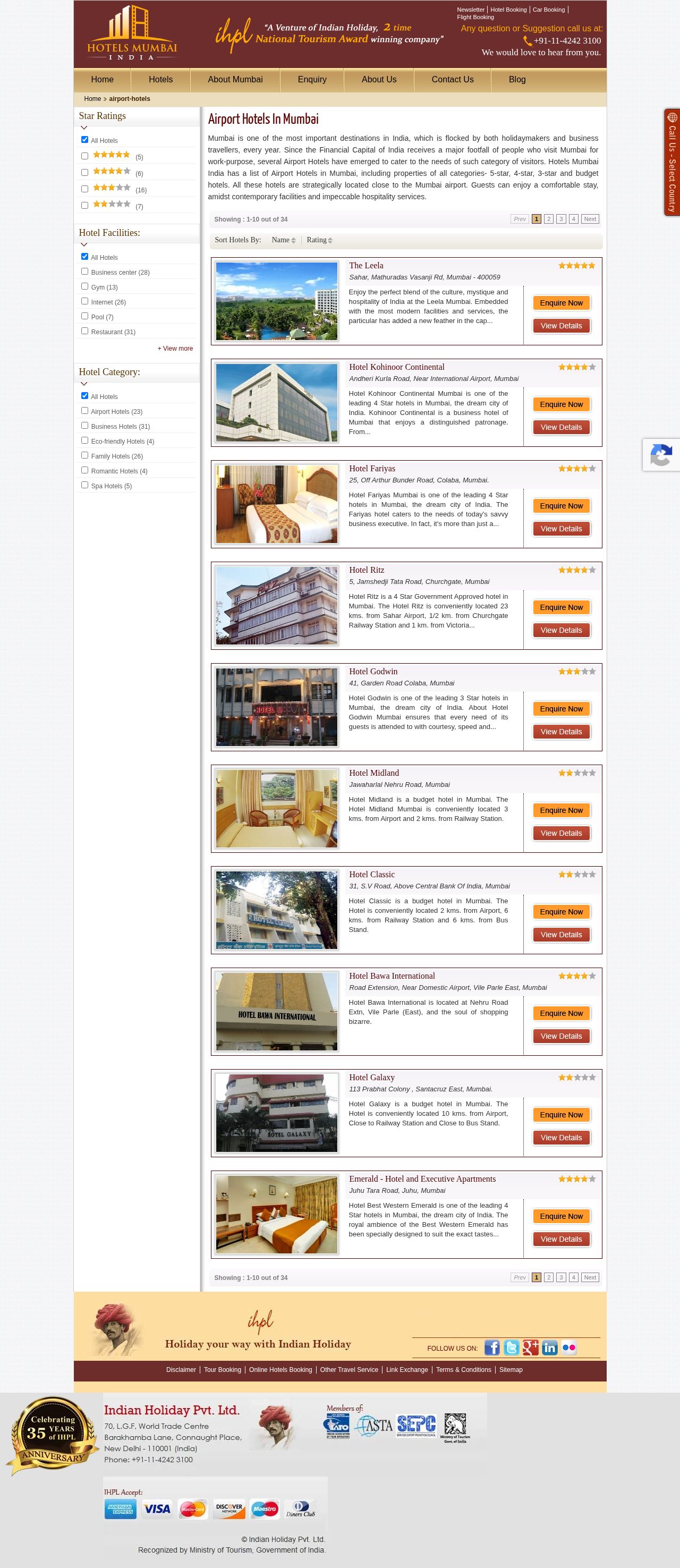 Hotels in Mumbai - Near Airport website