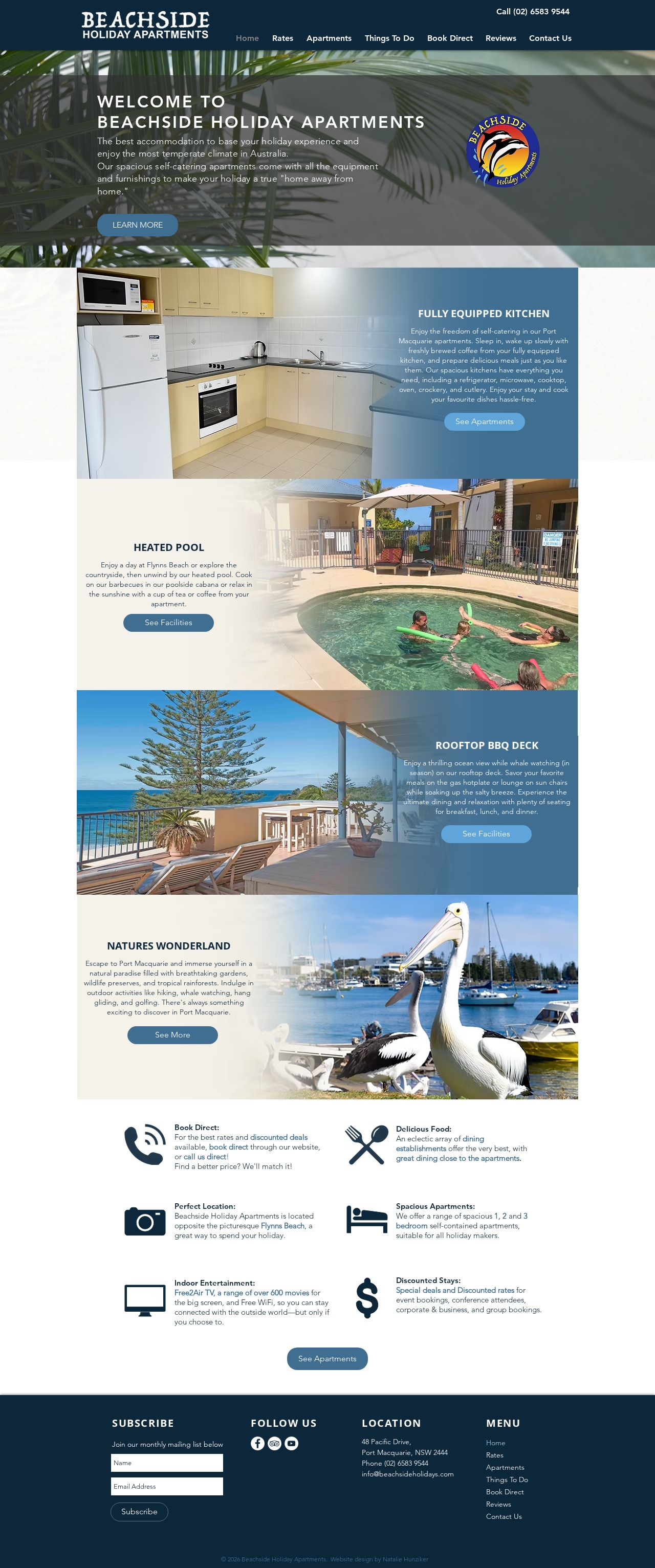 Beachside Holiday Apartments website