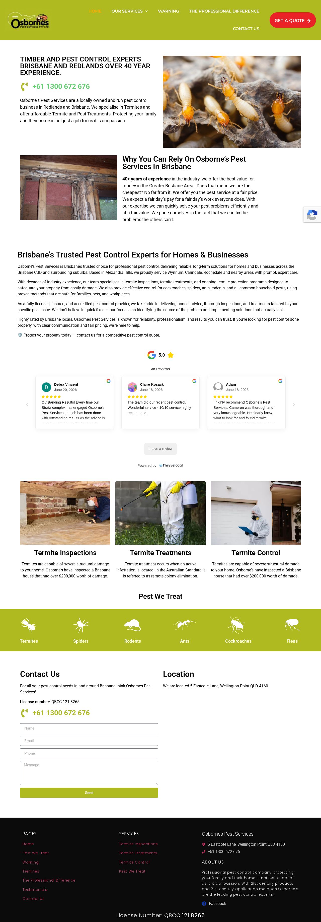 Osborne Pest Management Services website