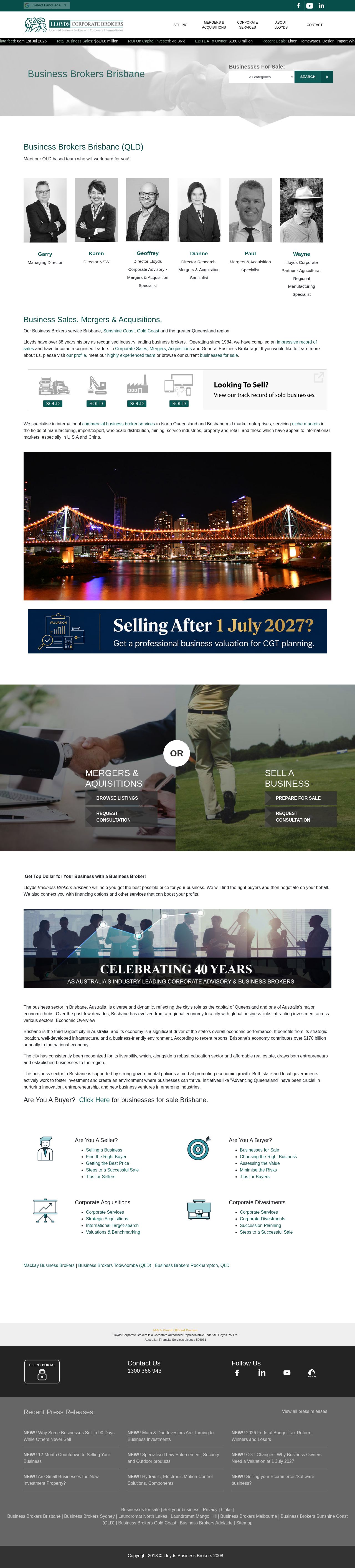 Lloyds Business Brokers- business brokers gold coast website