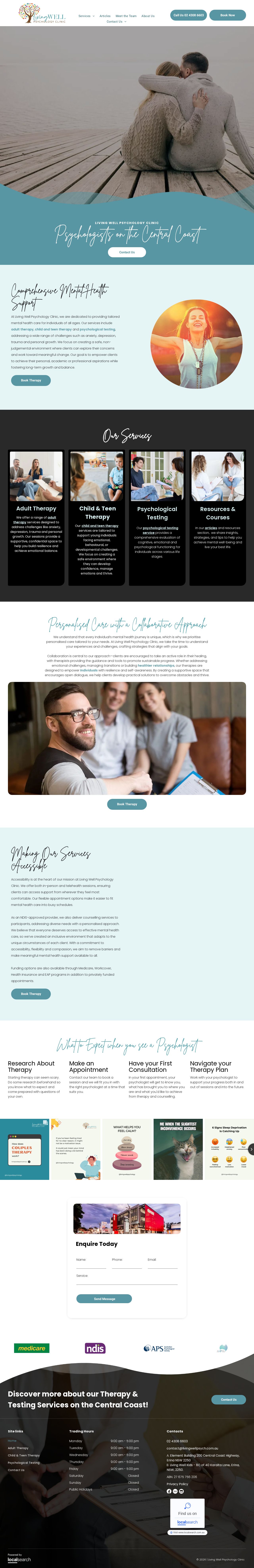 Living Well Psychology Clinic website