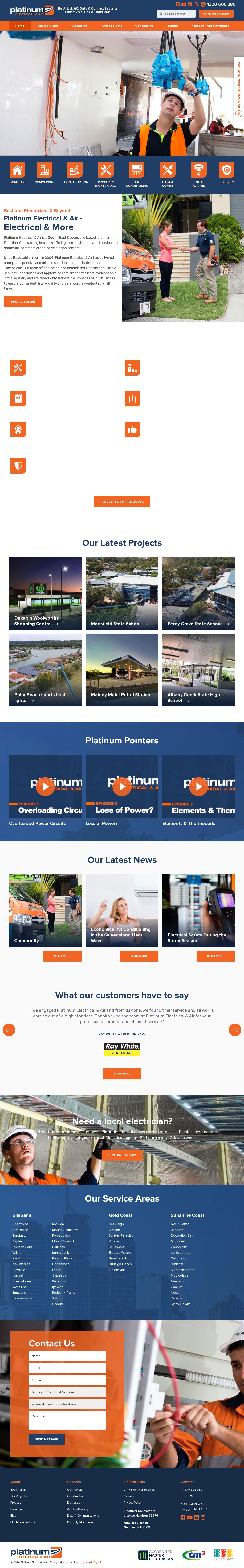 Platinum Electrical Services website