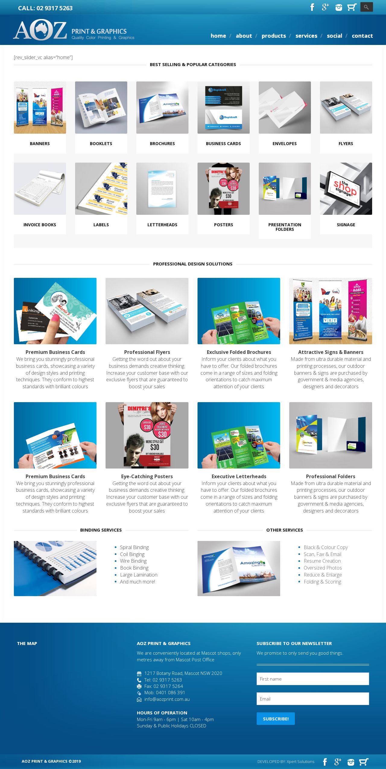 AOZ Print & Graphics website