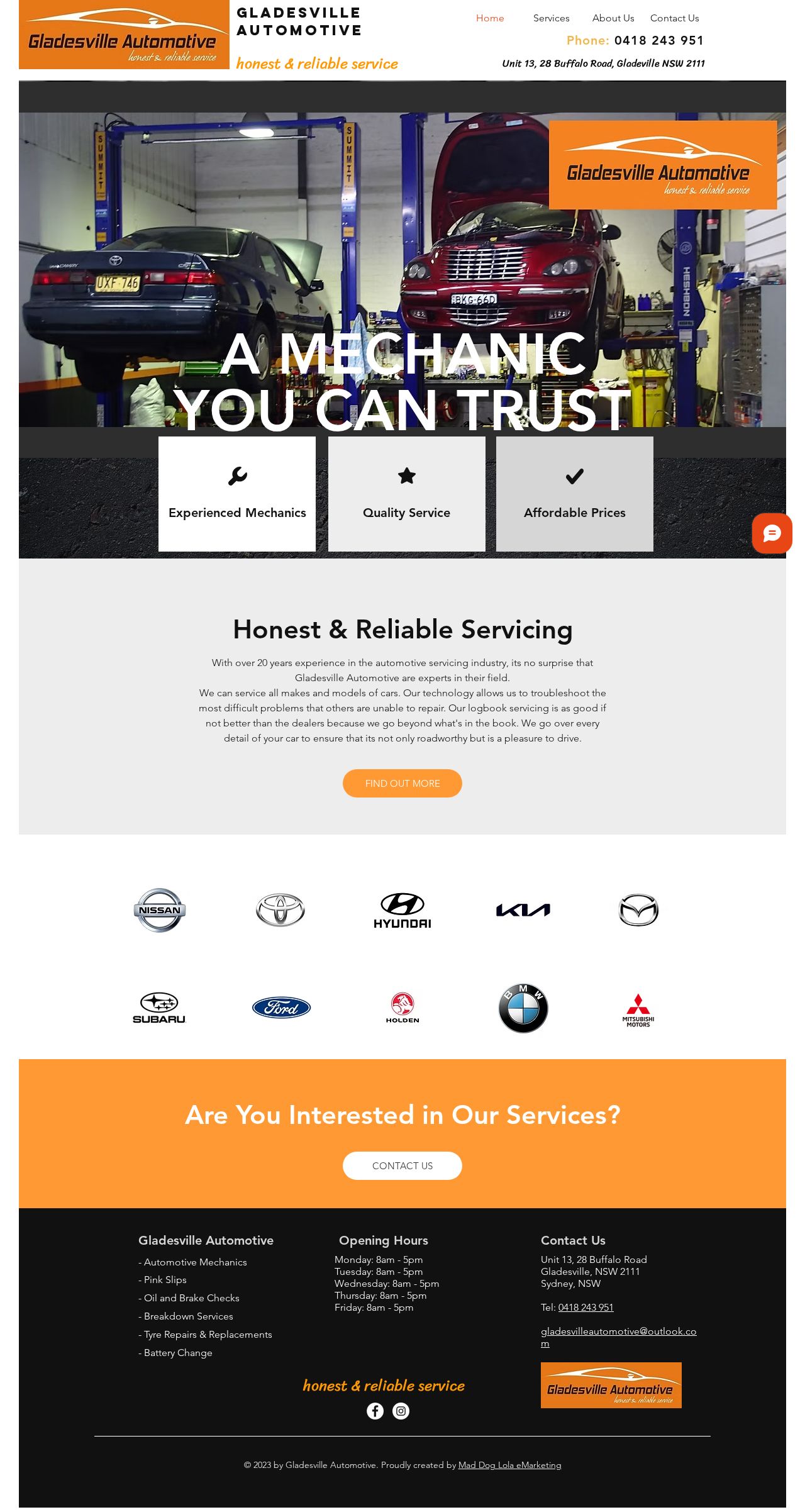 Gladesville Automotive website