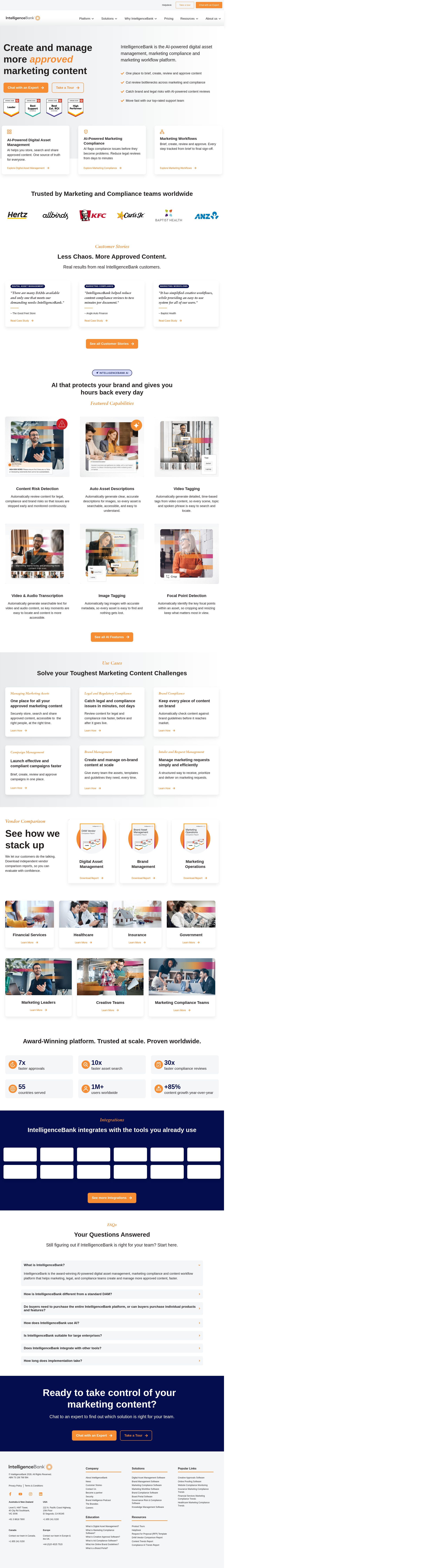 Digital Asset Management - IntelligenceBank website