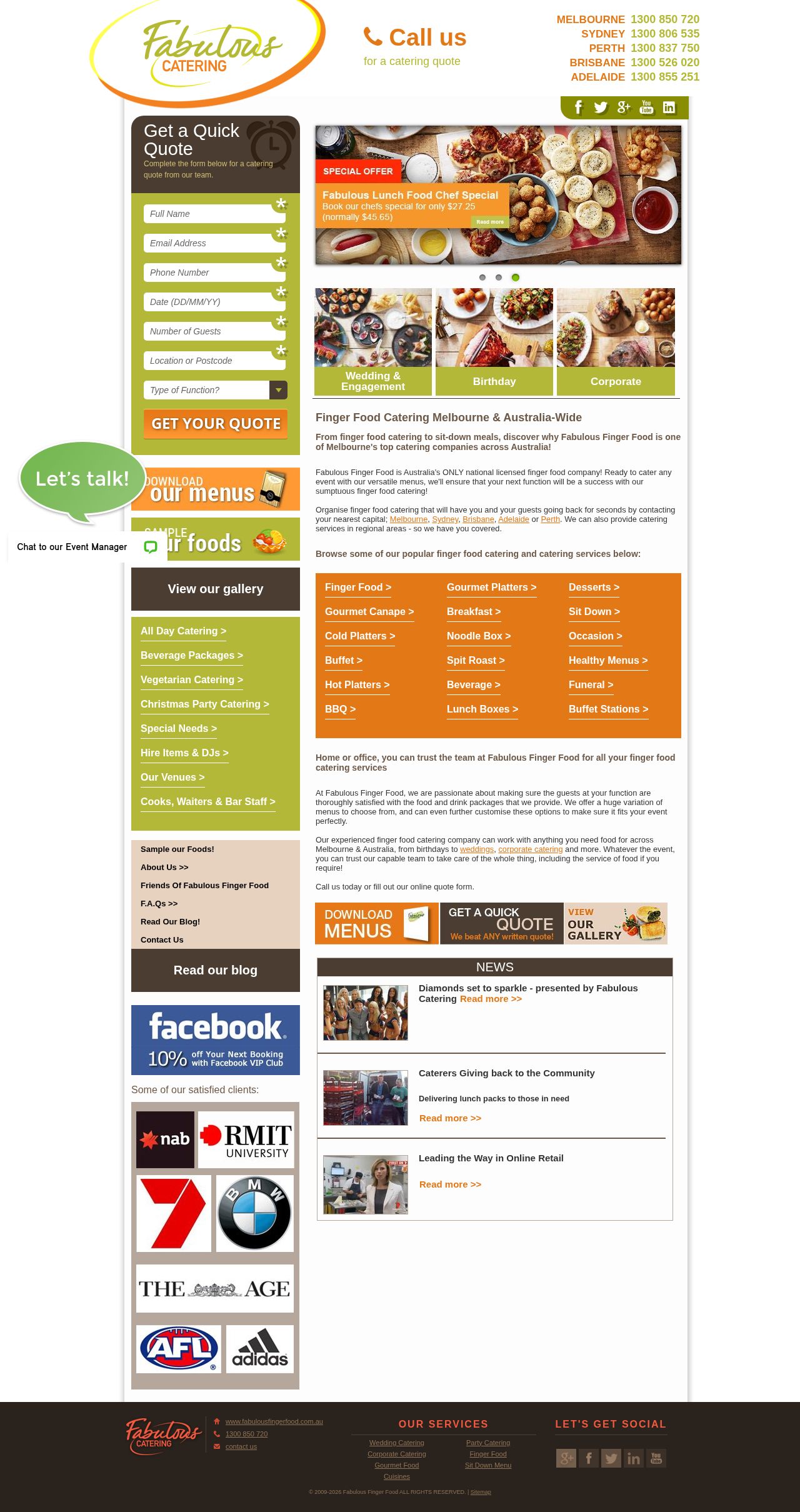 Fabulous Catering website